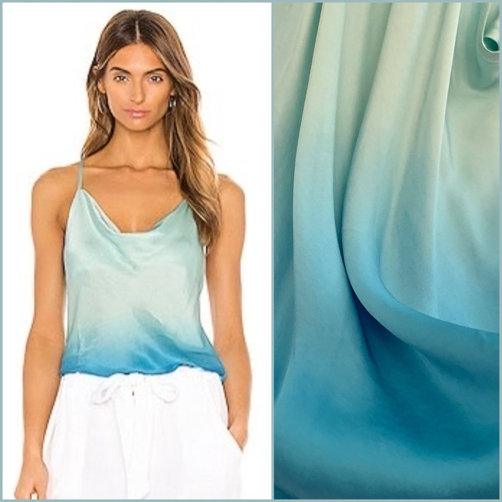 YFB Aqua Blue Ombré Silky Blend Racerback Tank